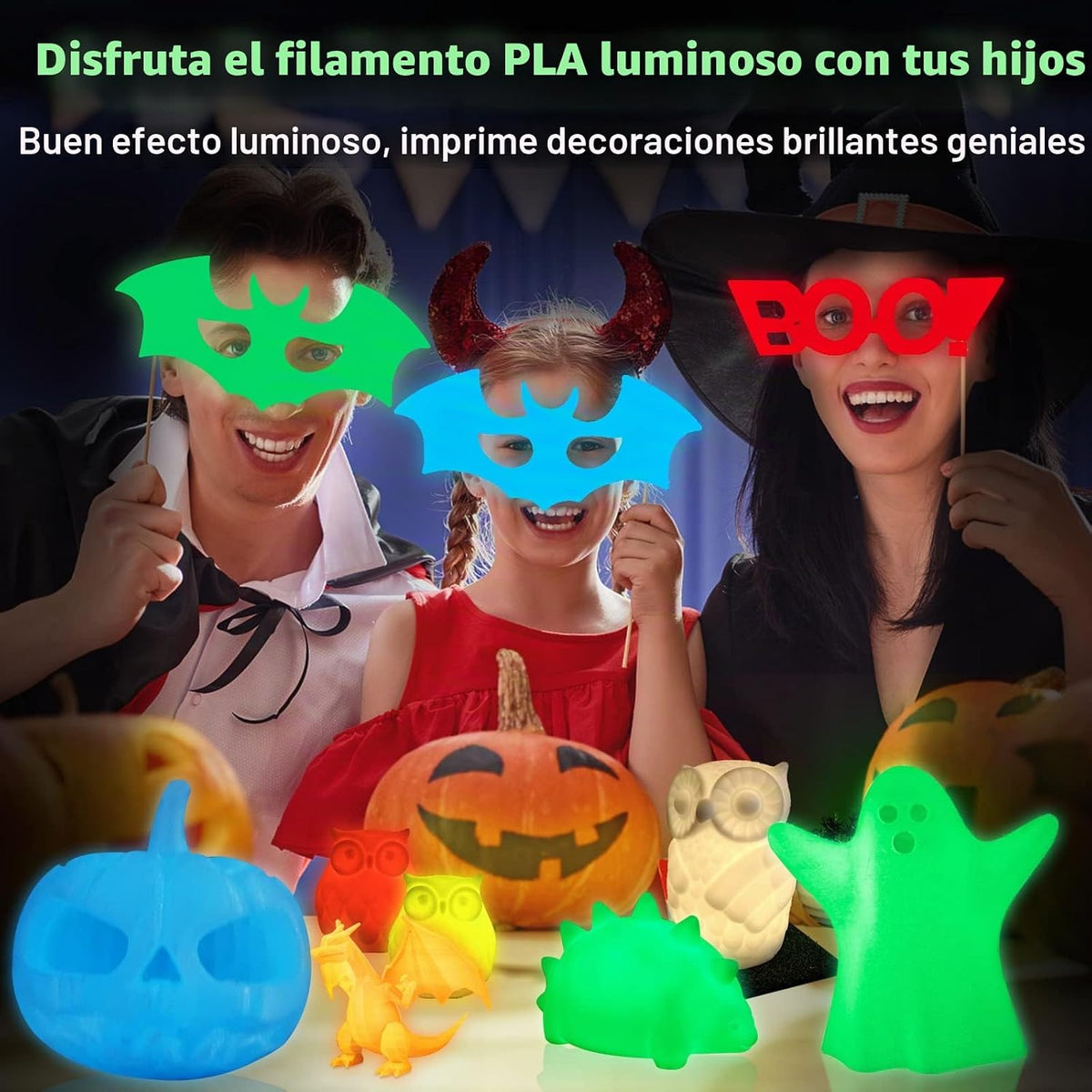 SUNLU Filamento PLA que brilla en la oscuridad, 2.2 libras (2.2 lib...