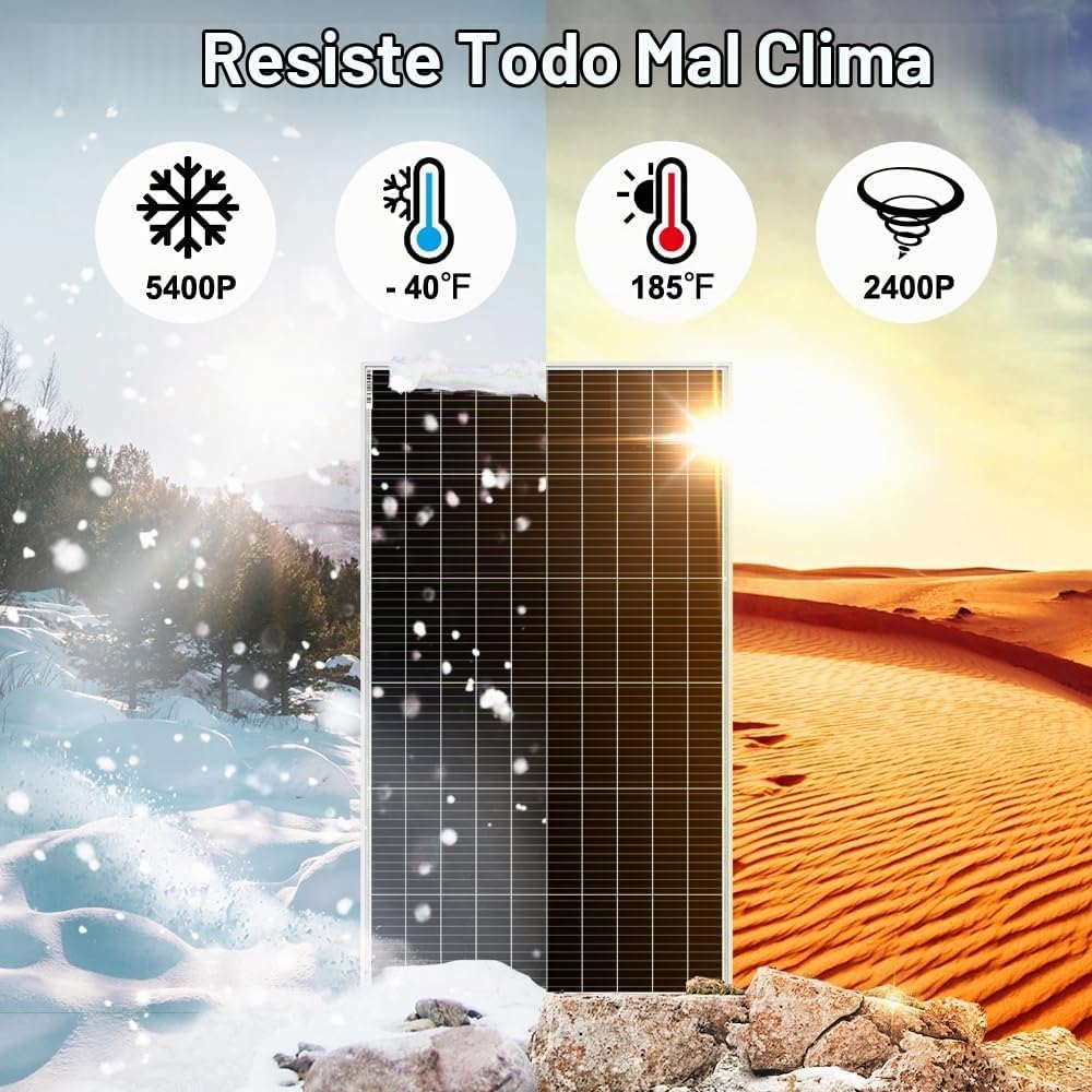 DOKIO 200W 18V Panel solar monocristalino para sistemas de 12V, MC4...