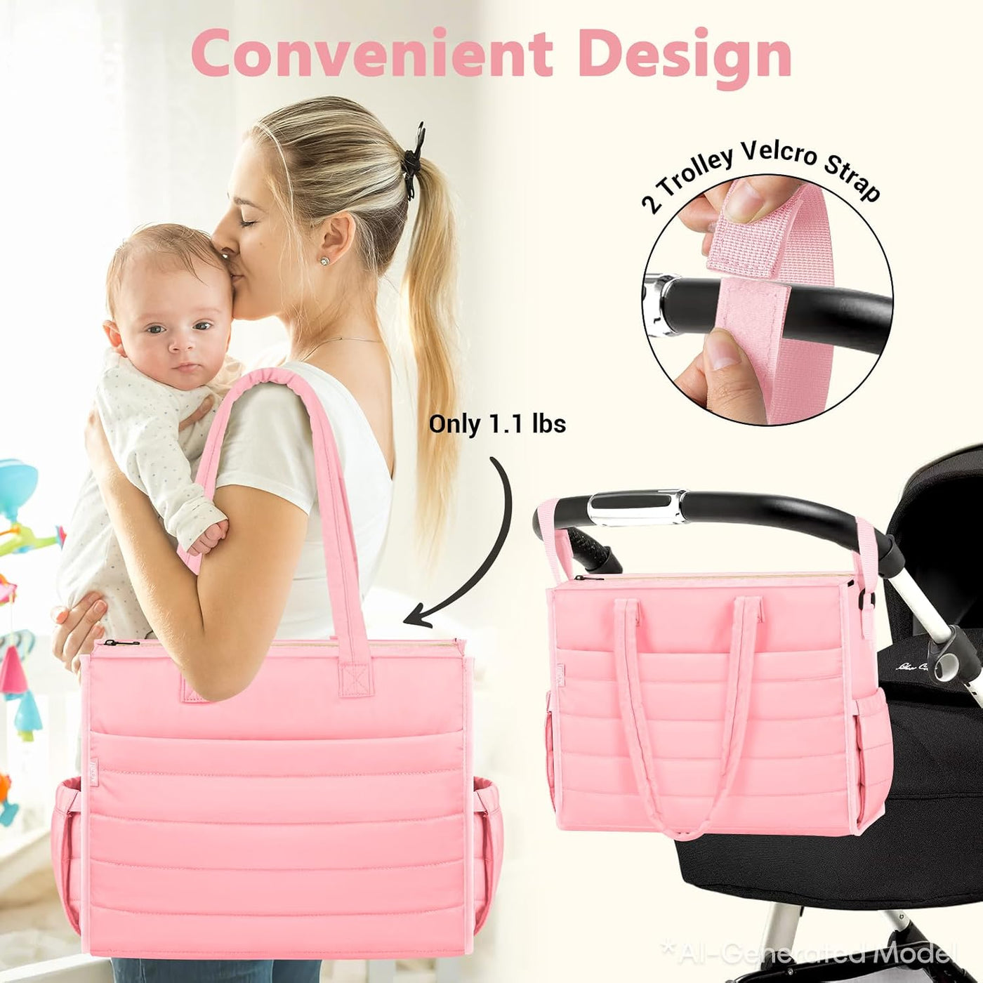 IBFUN Bolso de Pañales para Bebé - Bolso Grande para Bebé 4Pcs con...