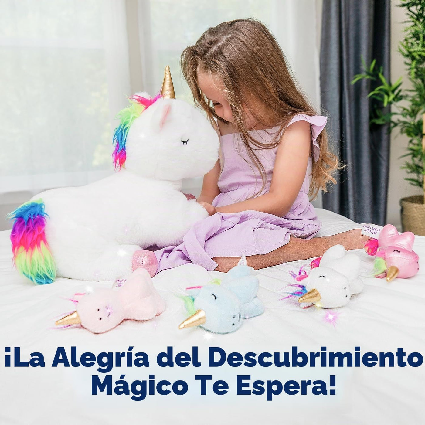 Animales de peluche de unicornio PixieCrush para niñas, juego de 5...