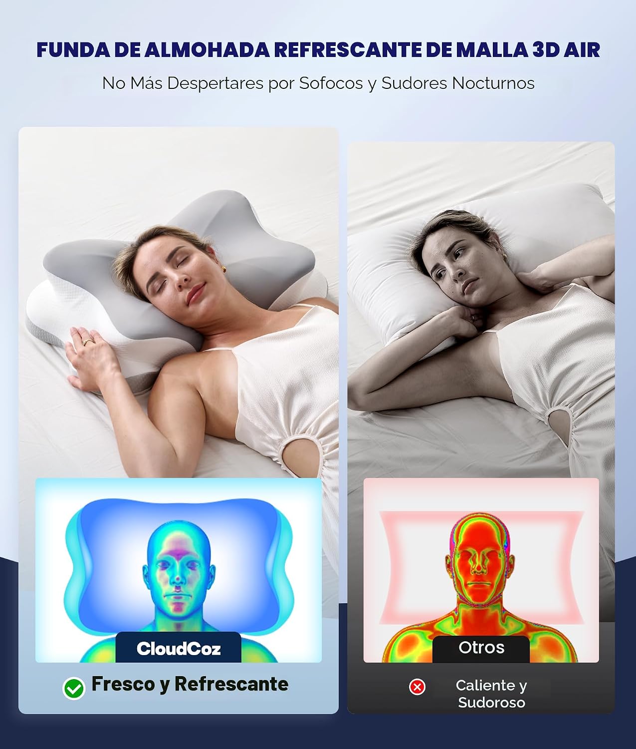 Almohada cervical para el cuello ultra alivio del dolor para dormir...