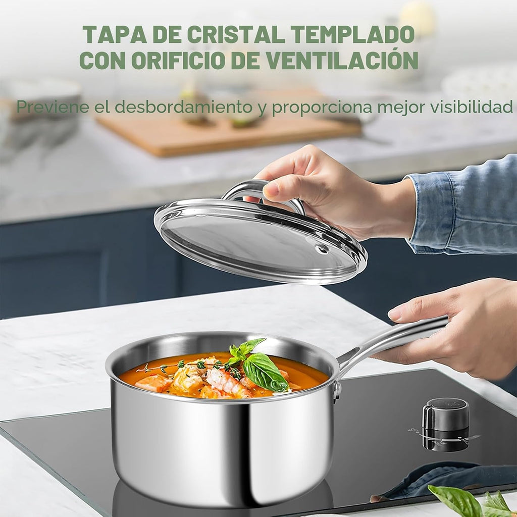 Juego de utensilios de cocina de acero inoxidable de 3 capas de 11...