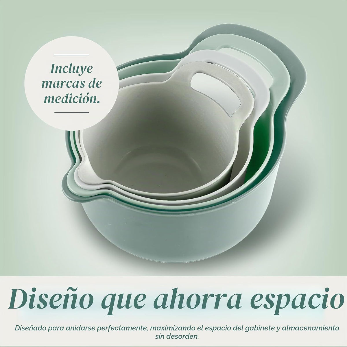 Juego de cuencos de plástico apilables para mezclar Cook with Color...