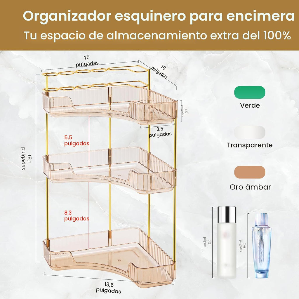 NATURE'S SOURCE Organizador de maquillaje para tocador, organiz...