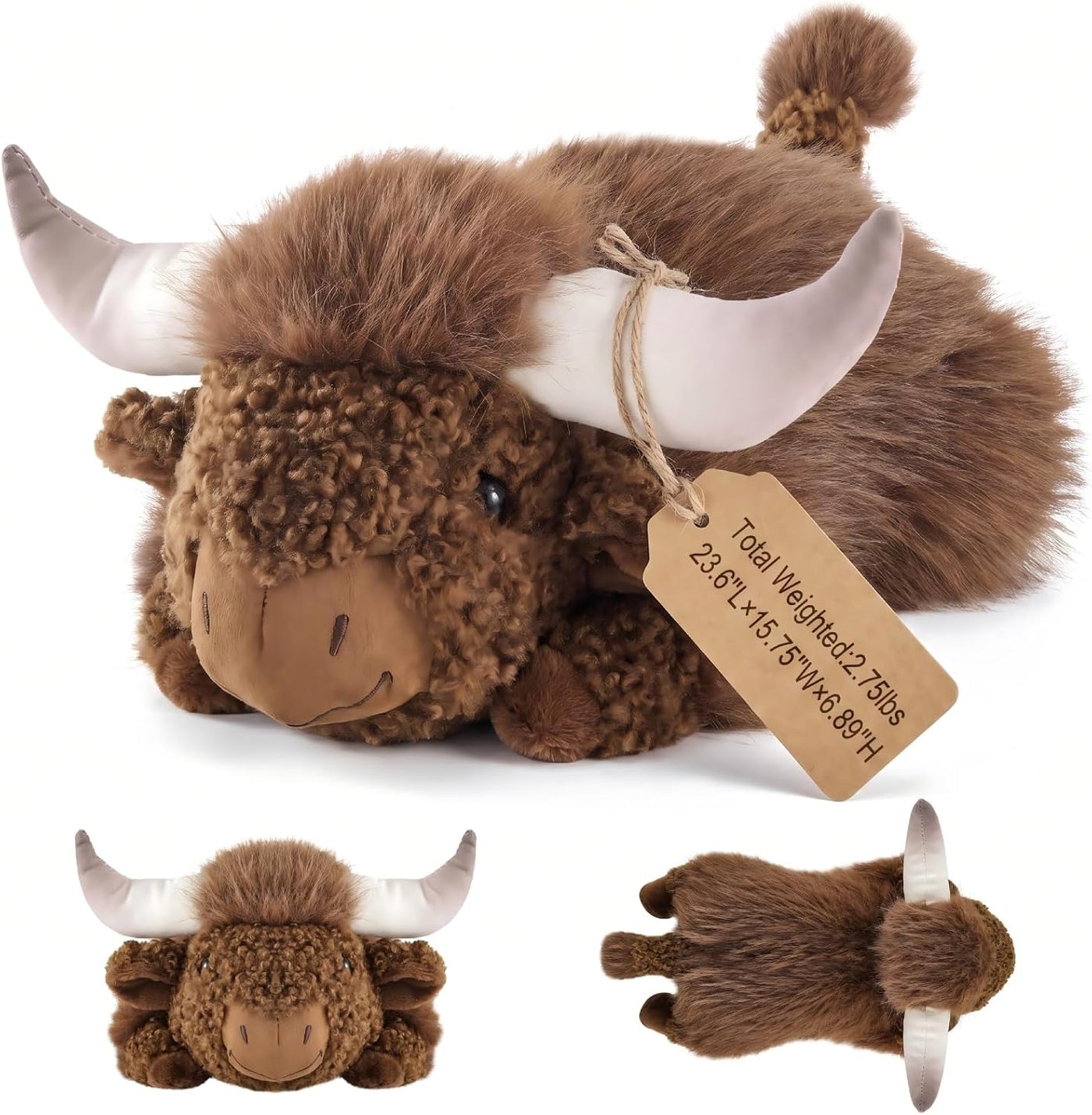 ZRUNBO Animales de peluche de vaca de las tierras altas, juguete de...