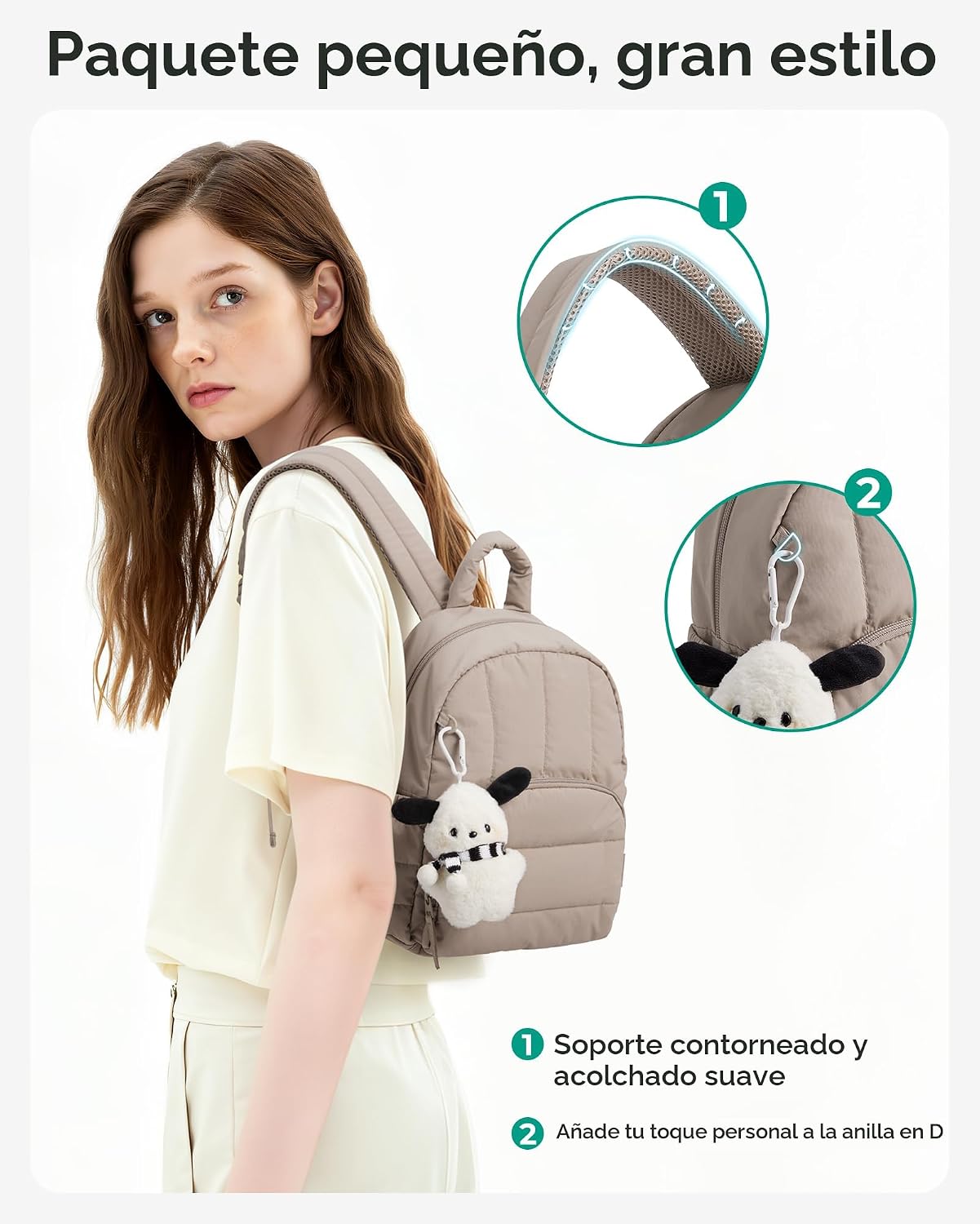 Bagsmart - Mini mochila para mujeres, mochila pequeña y ligera tipo...
