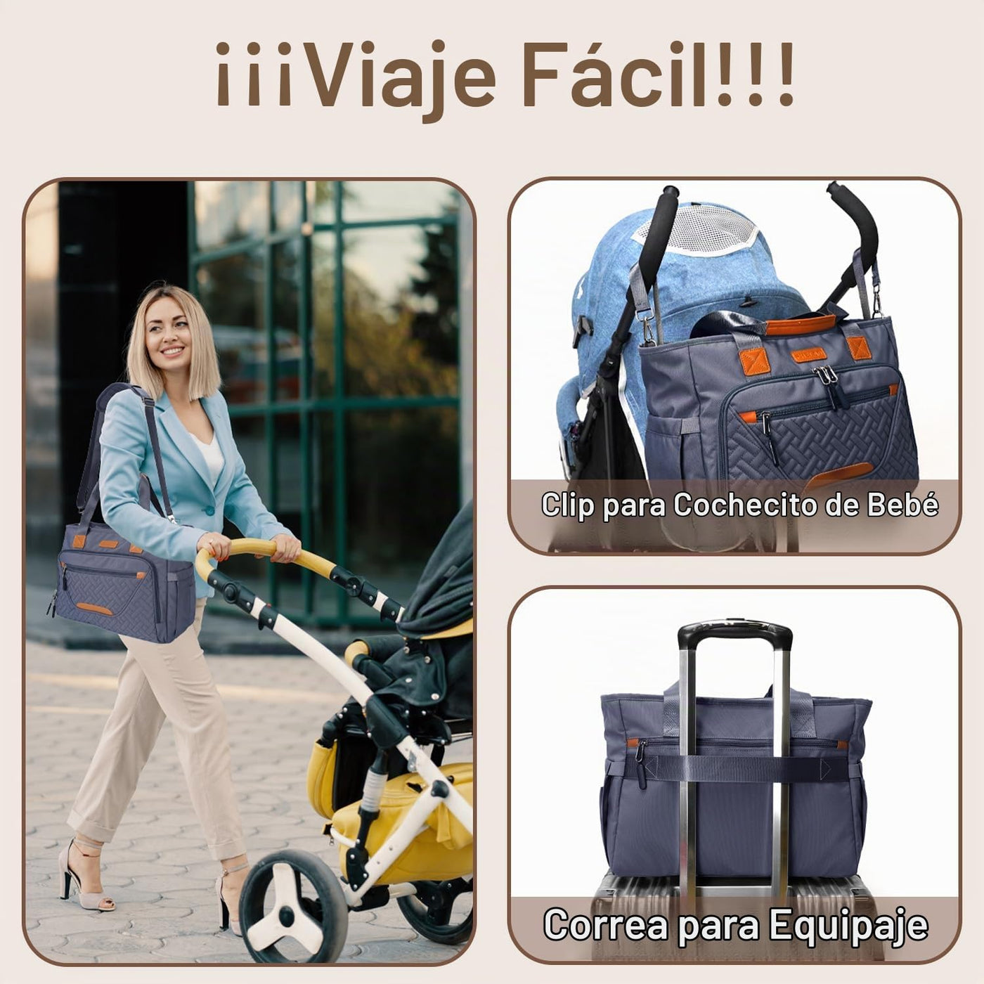 Bolsa de pañales FHELAD, con compartimento para laptop de 16 pulgad...