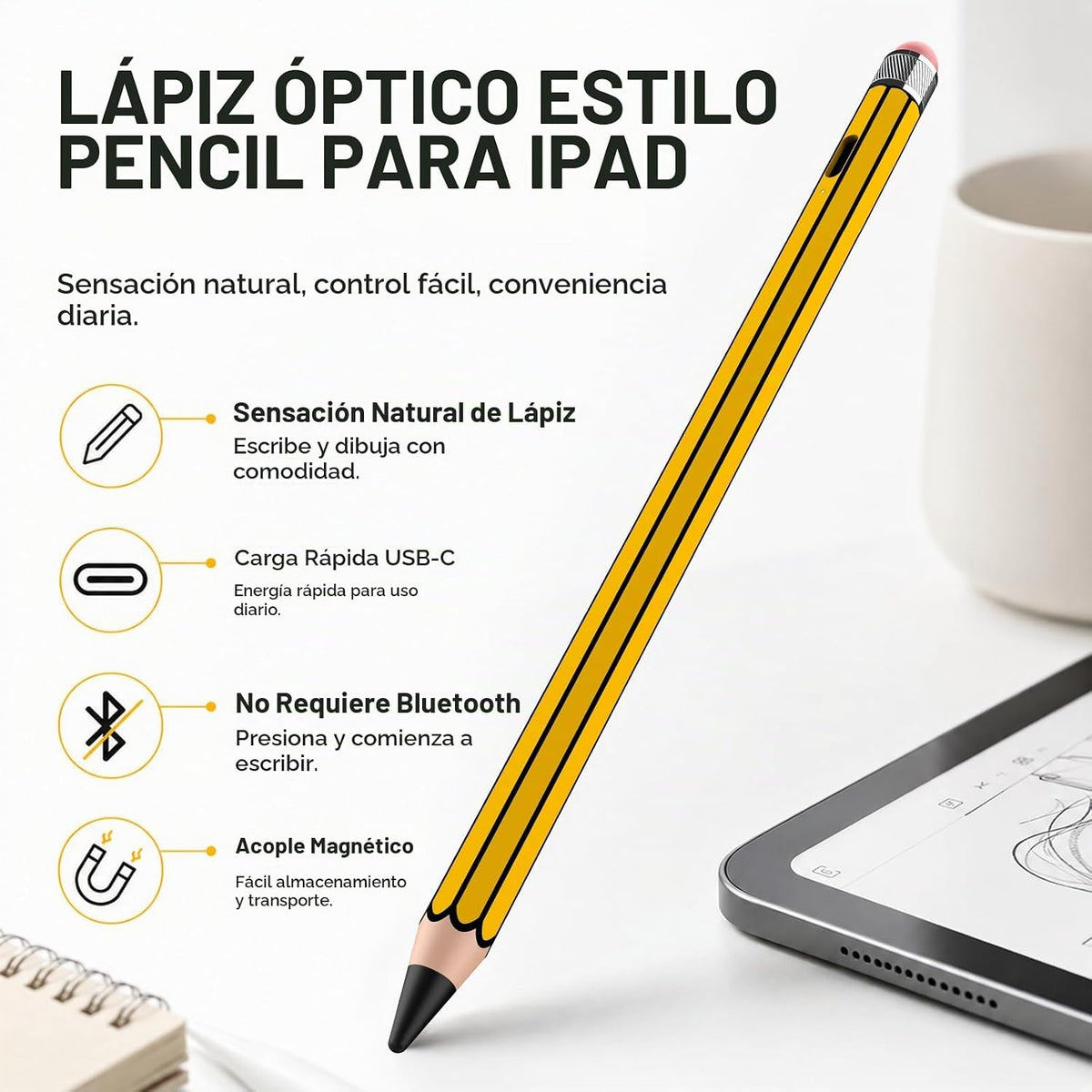 HATOKU Lápiz óptico estilo lápiz para Apple iPad 2018-2026, sin | C...