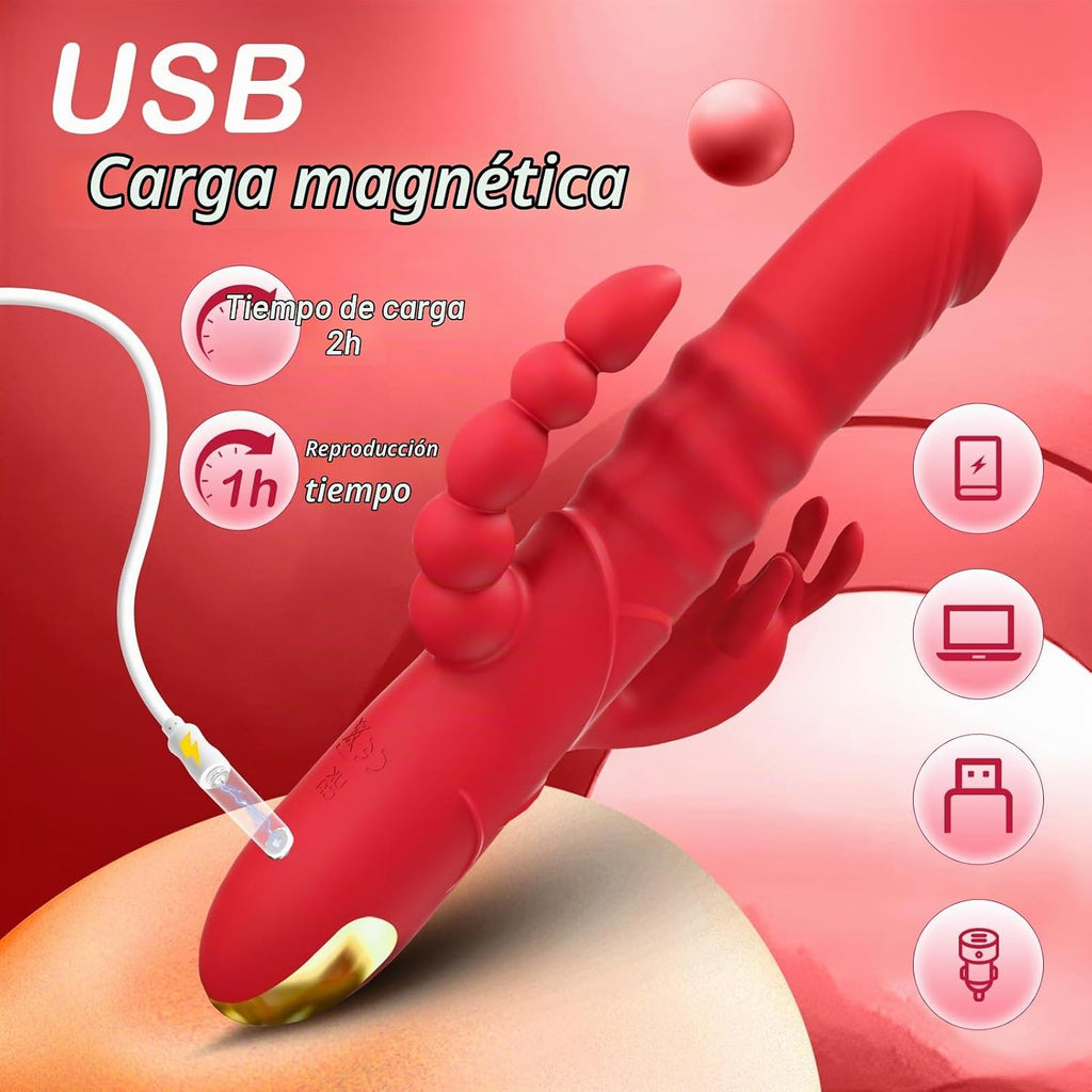 SUPOLA Consolador de empuje vibrador para adultos, juguetes sexuale...