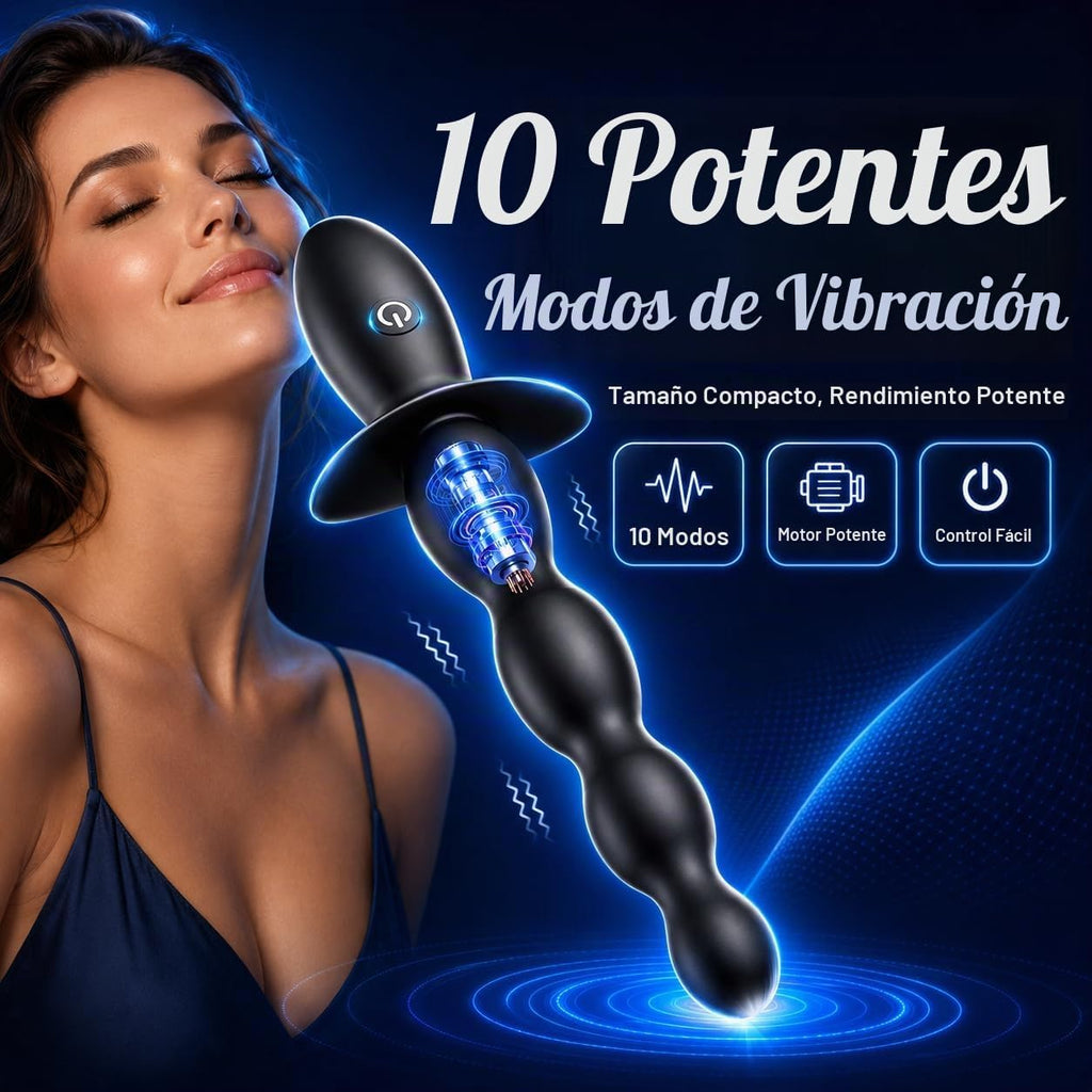 BEISAR - Masajeador de próstata con cuentas anales - Vibrador anal...