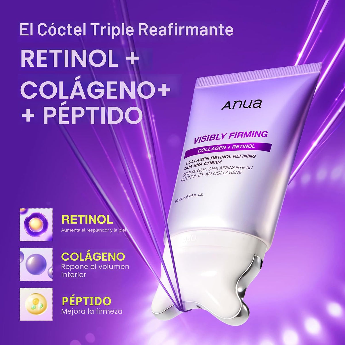 ANUA Parche para ojos de retinol y crema Gua Sha Duo | Máscara de o...