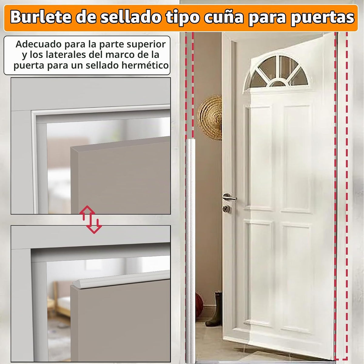 1 paquete*16.4 pies de tira adhesiva en forma de cuña de espuma par...