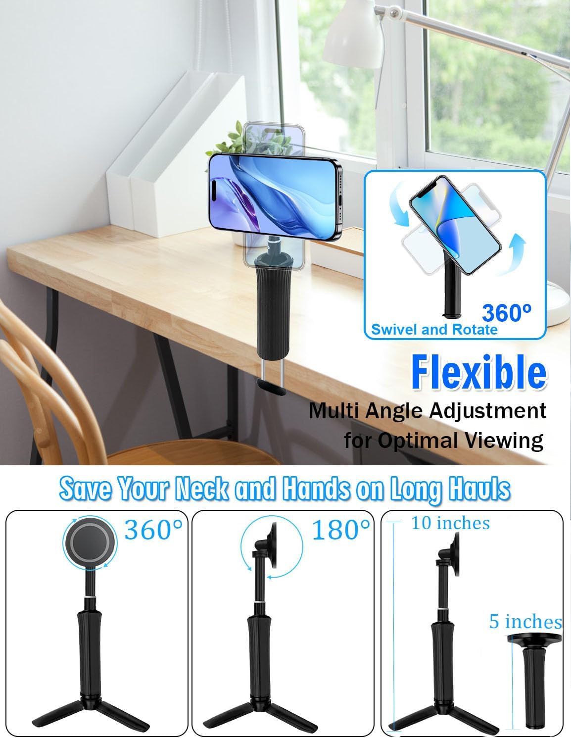 Soporte magnético para teléfono para escritorio, para Magsafe Clip...