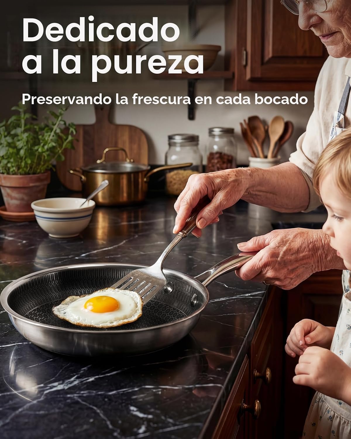 USELUCK - Sartenes híbridos antiadherentes con tapa de vidrio, sart...