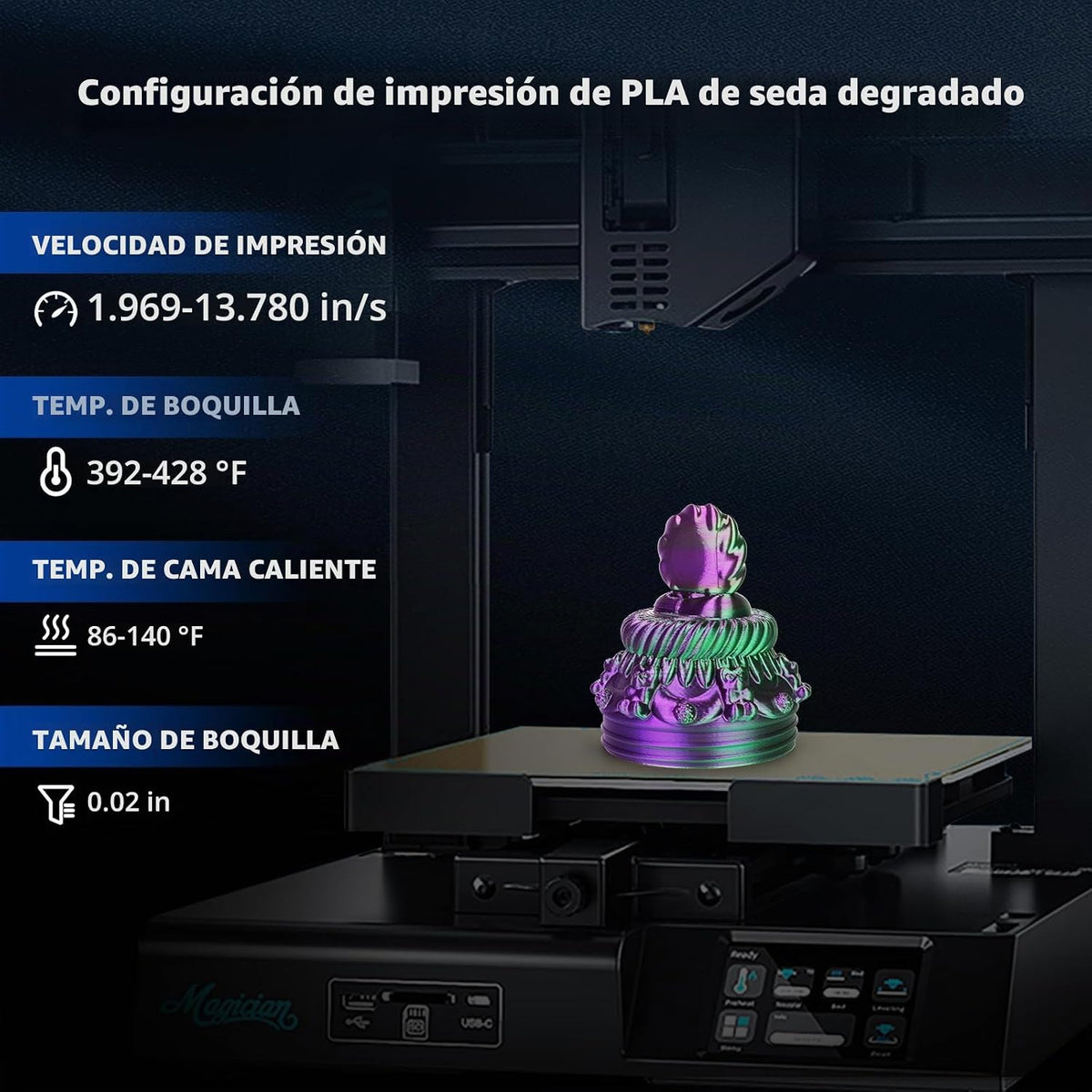 AMOLEN - Paquete de 4 carretes de filamento de ácido poliláctico de...