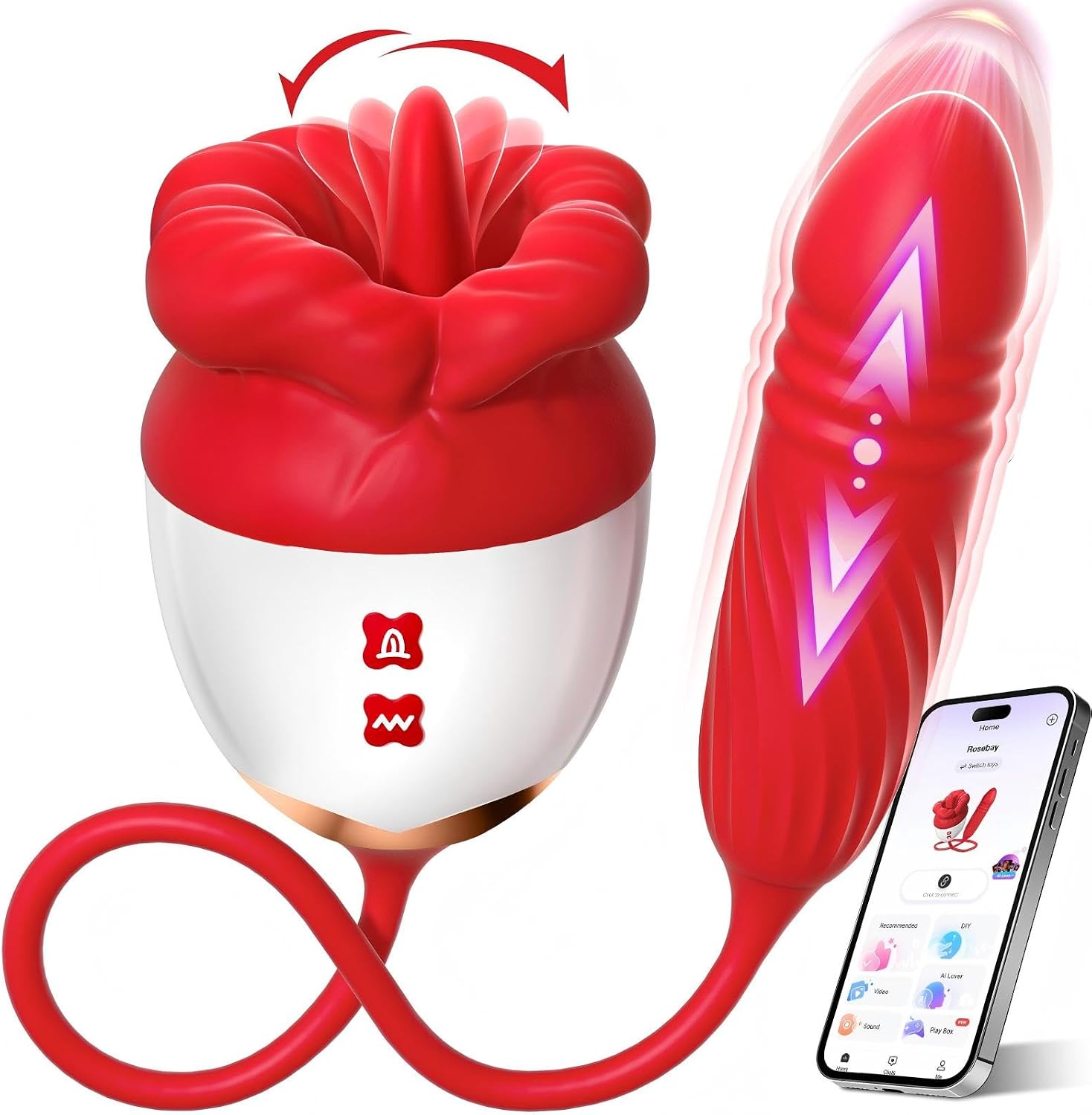 Vibrador de juguete de rosa para mujeres - MOOLIGIRL Control de apl...