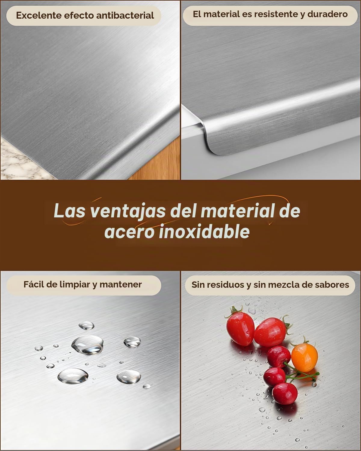 GVUHR Tabla de cortar del acero inoxidable 304 para la encimera de...