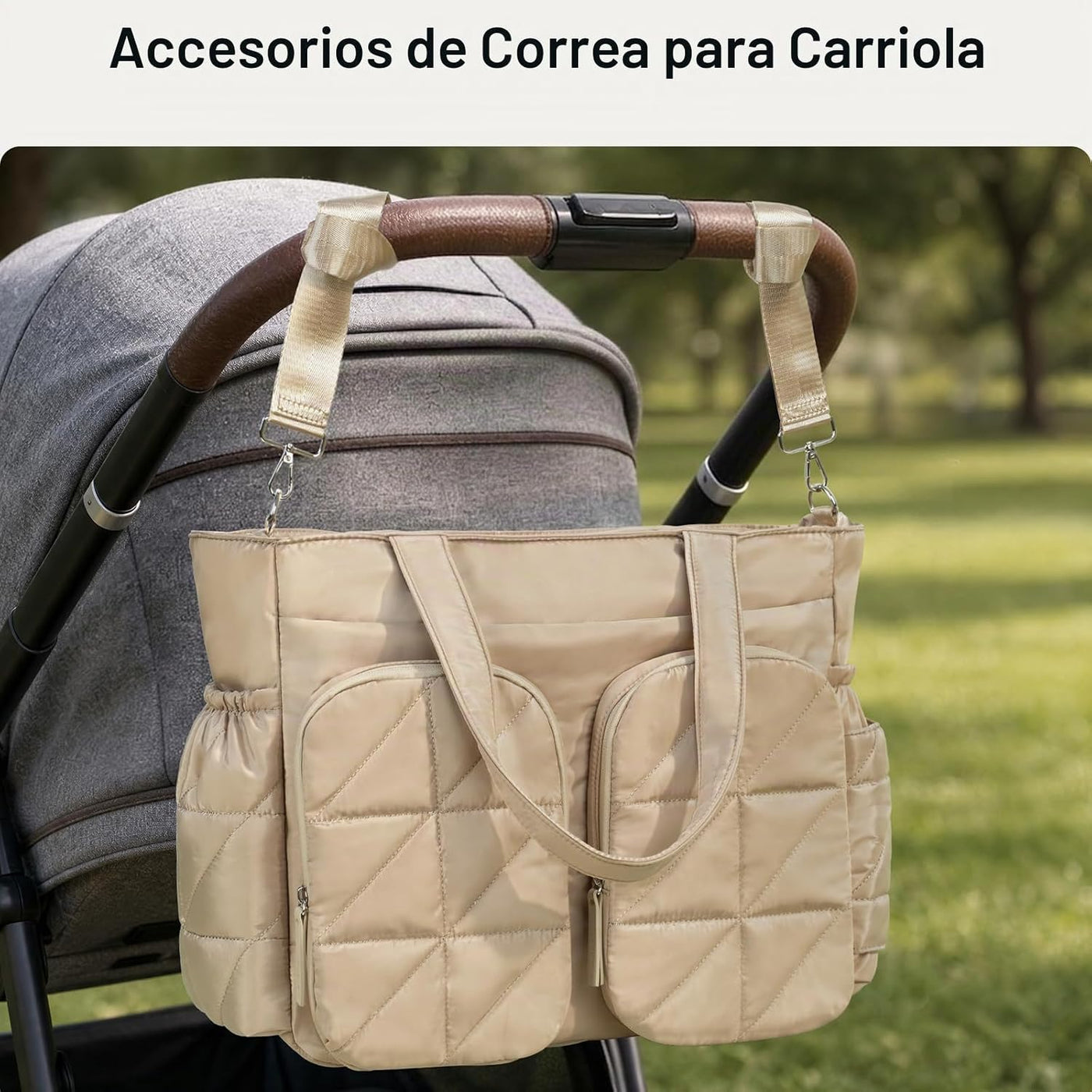 TOPEAST Bolsa de pañales, bolsa acolchada para bebé con bolsillos a...