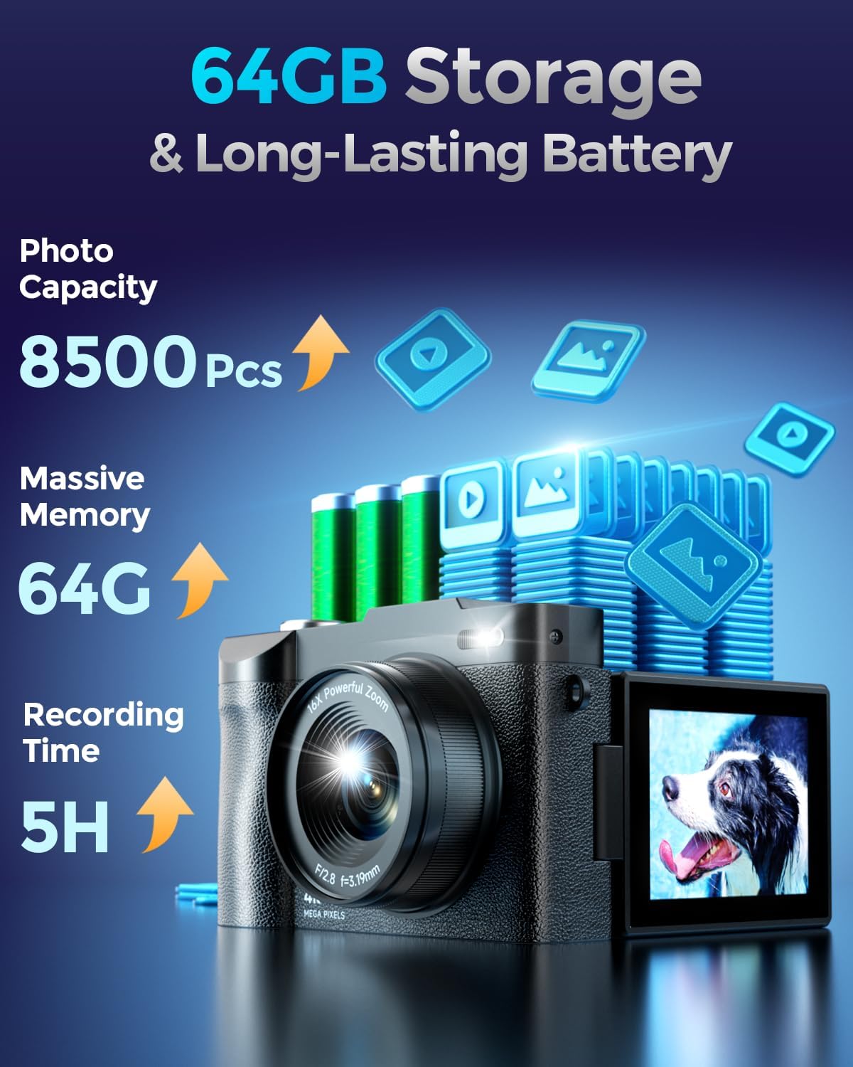 Cámara digital 4K para fotografía, cámaras digitales de enfoque aut...