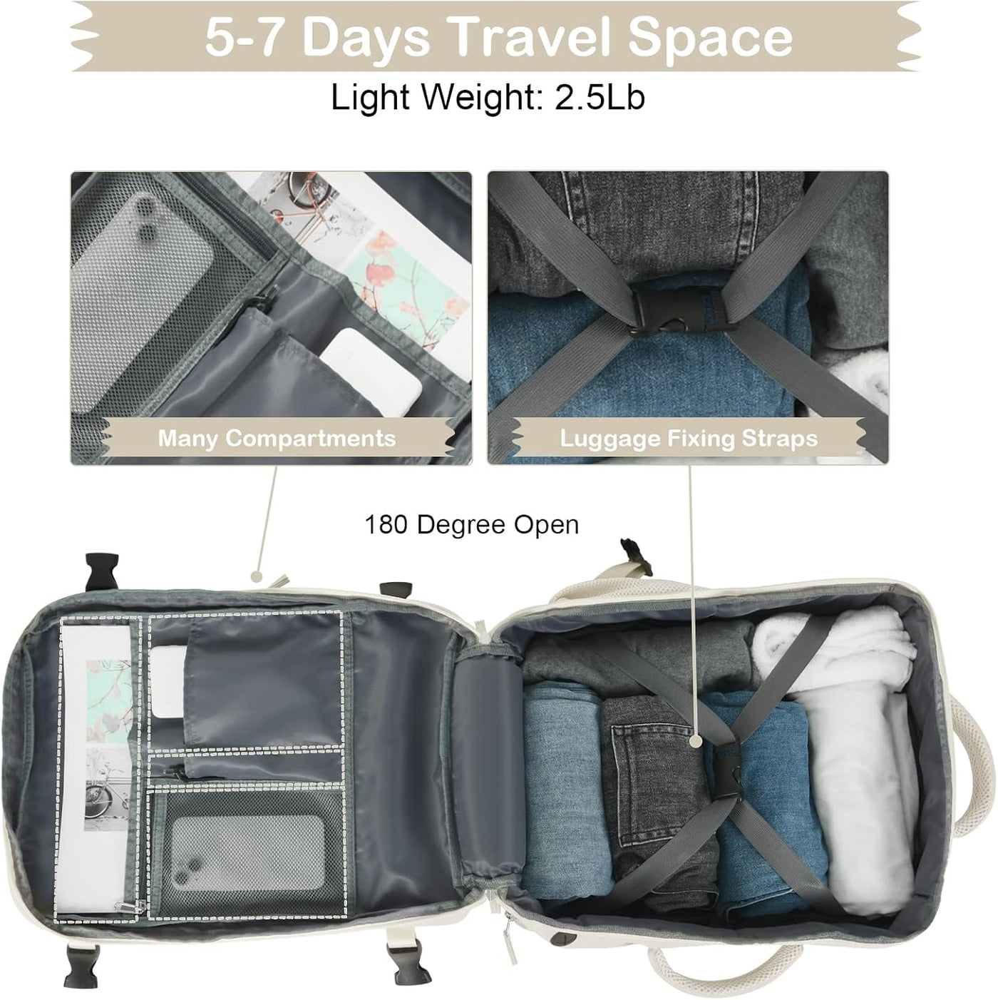 Hanples Mochila de viaje para mujeres y hombres, mochila grande par...