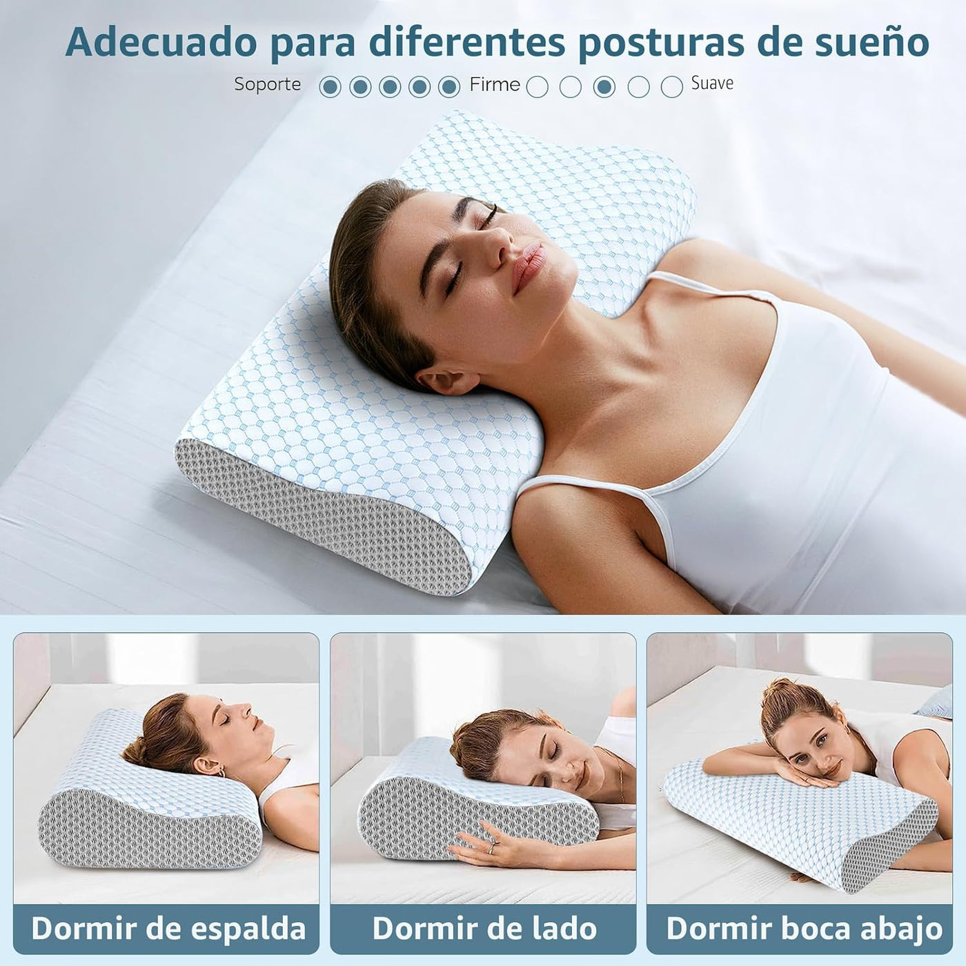 Almohada cervical para aliviar el dolor de cuello, almohadas de esp...