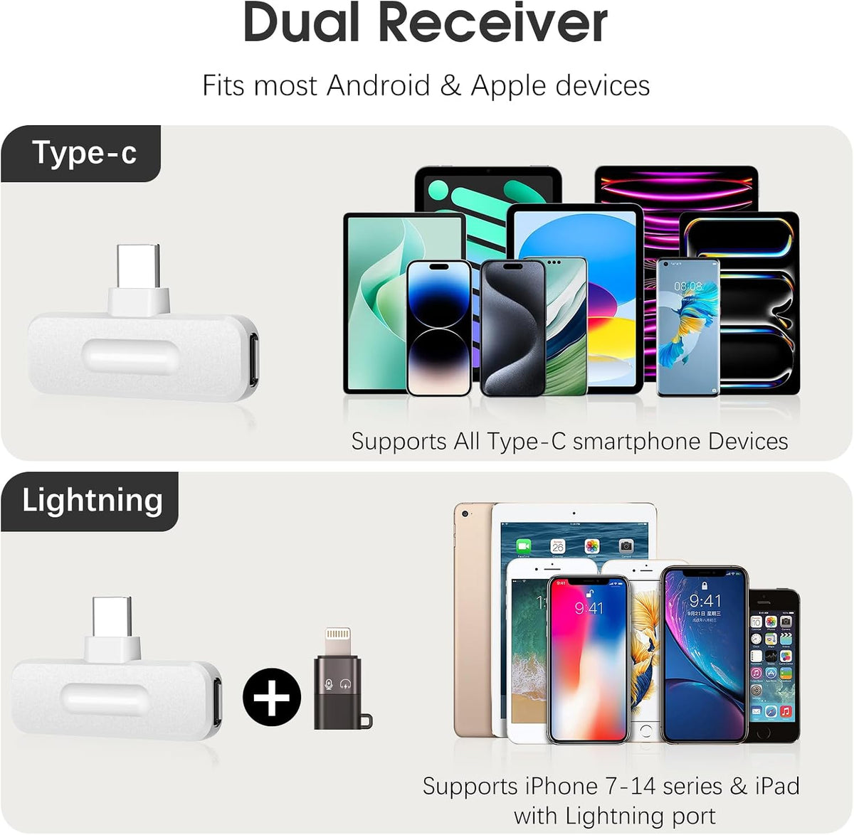 wedaniya Mini micrófono inalámbrico Lavalier para iPhone, Android,...