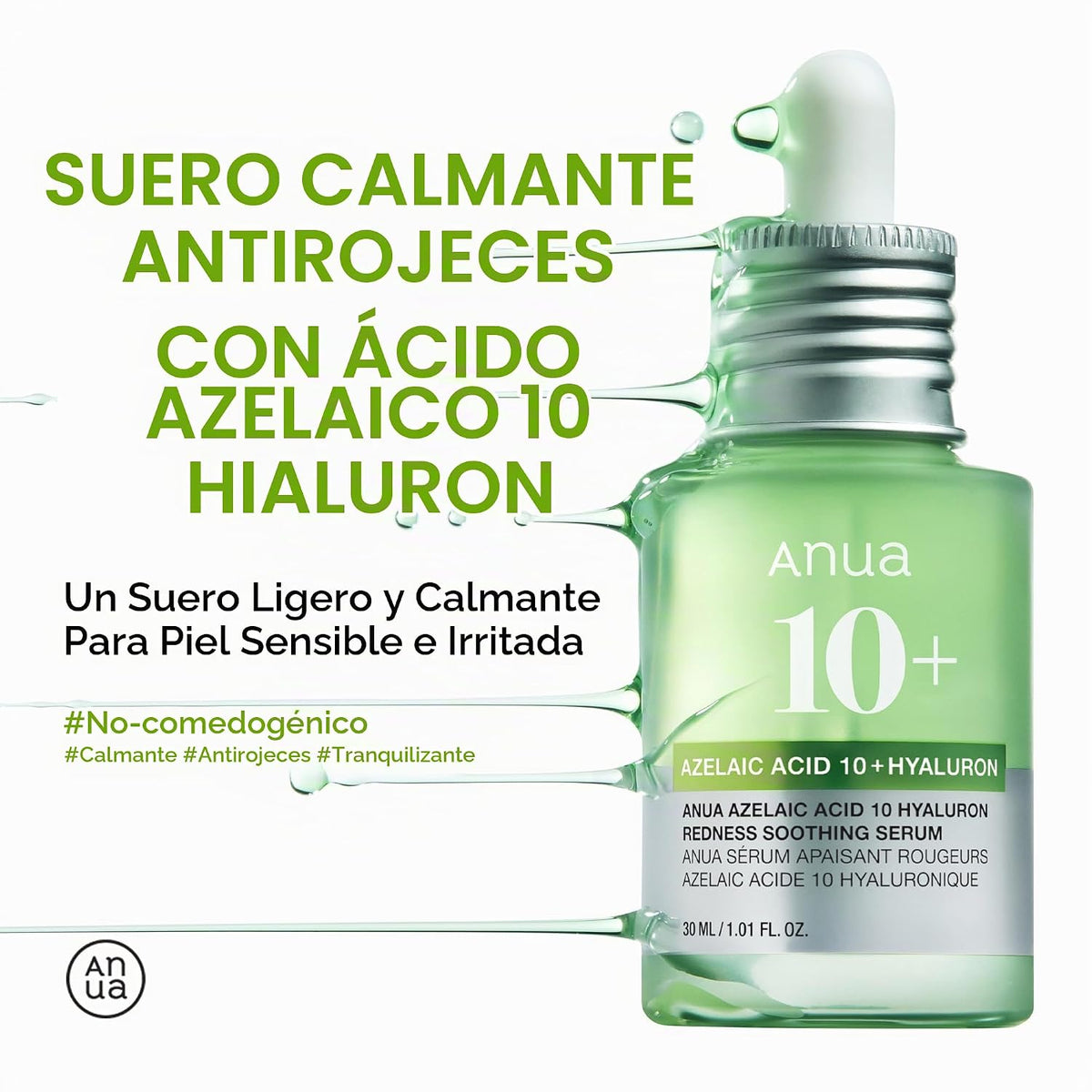 Anua Dúo calmante de preparación y refuerzo de enrojecimiento de ác...