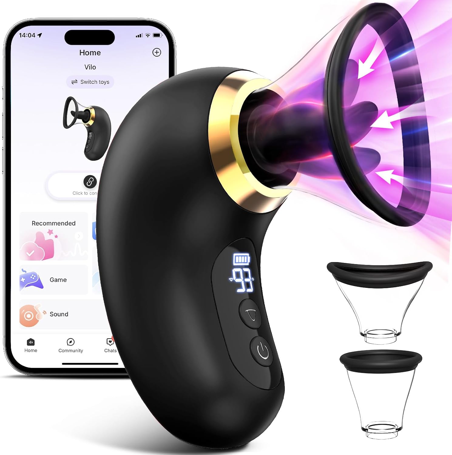 Gasevimo Juguetes sexuales de rosa para mujer - Vibrador de succión...