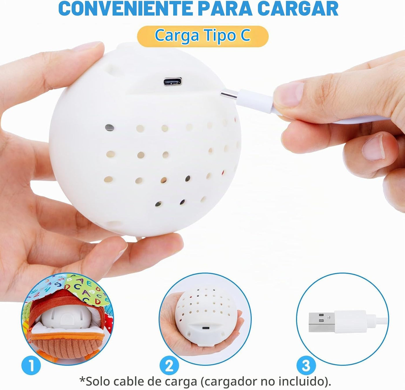 Juguetes para bebés de 12 a 18 meses, juguete musical de peluche pa...