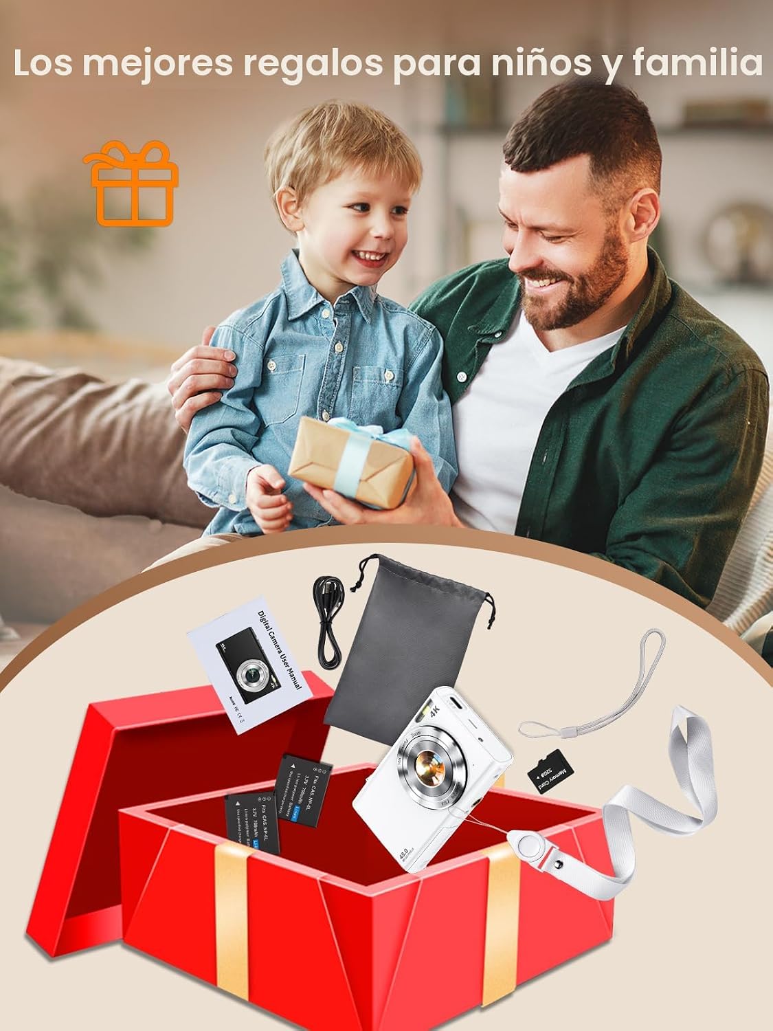 Cámara digital, cámara 4K de enfoque automático para vlogging para...