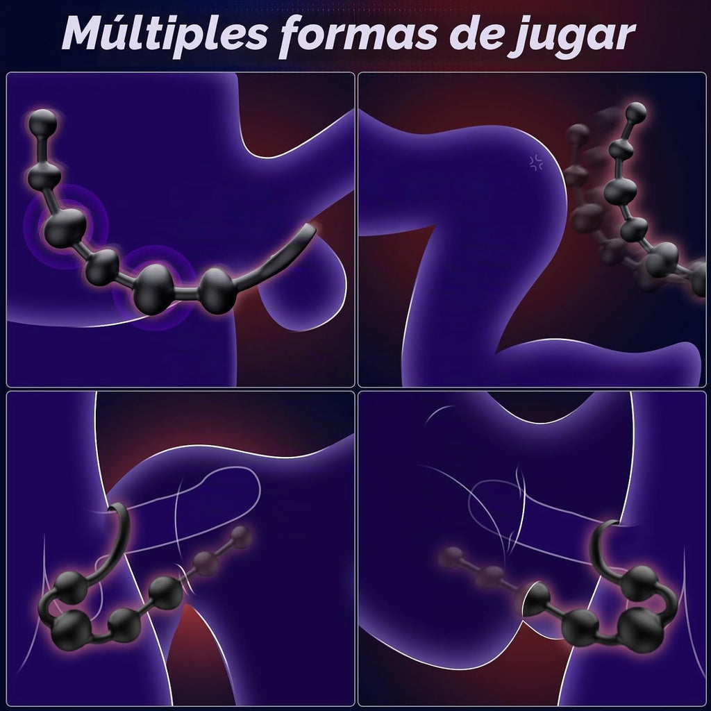 BEISAR Vibrador anal de 15.35 pulgadas con tapón a tope \u2013 Masa...