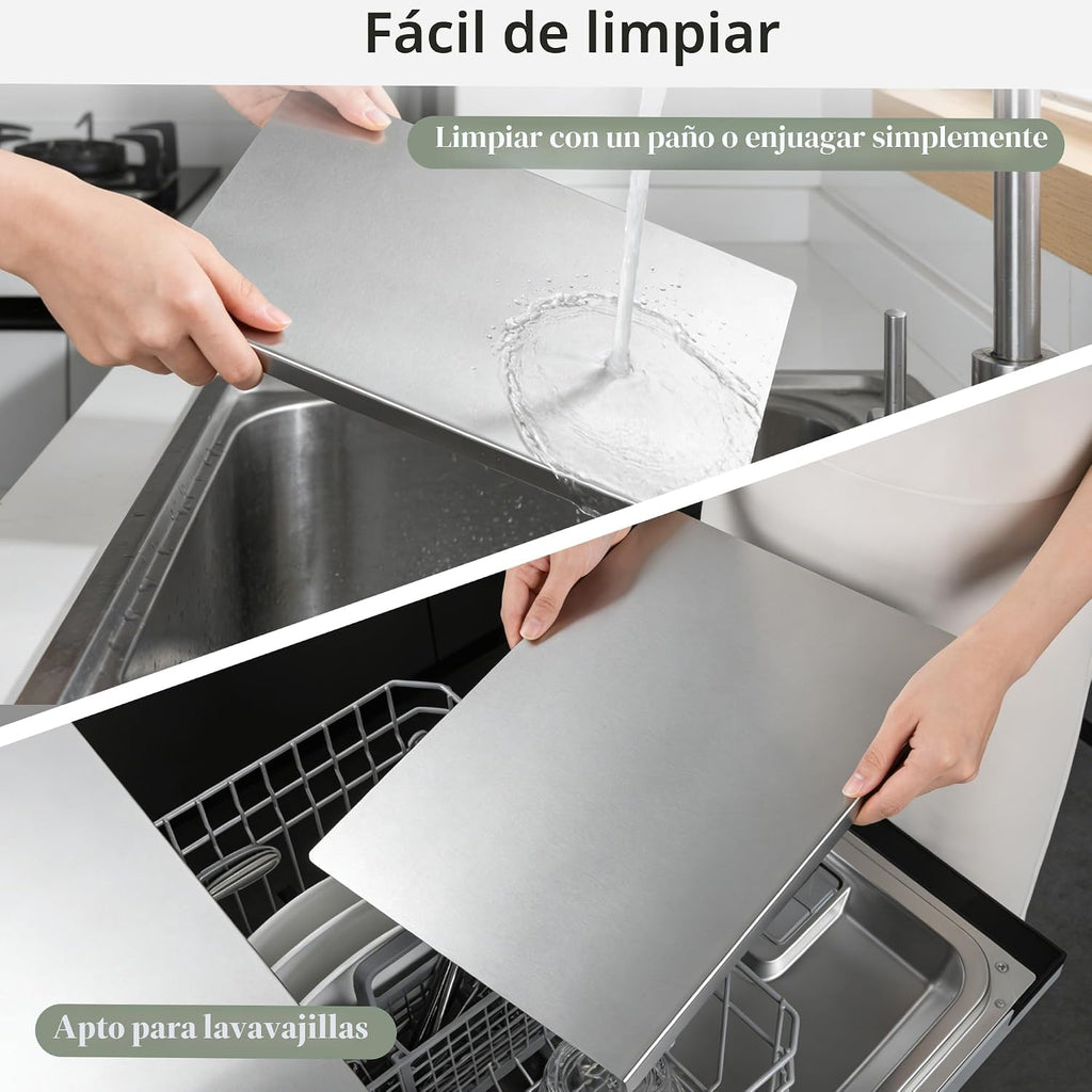 Tabla de cortar de acero inoxidable con labio, tabla de cortar de c...
