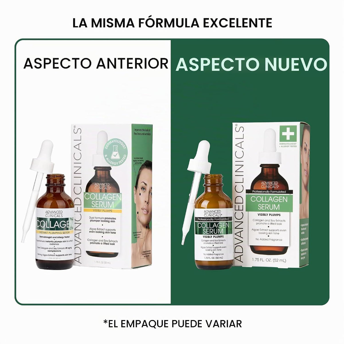 Advanced Clinicals - Suero facial de colágeno, hidratante, antienve...