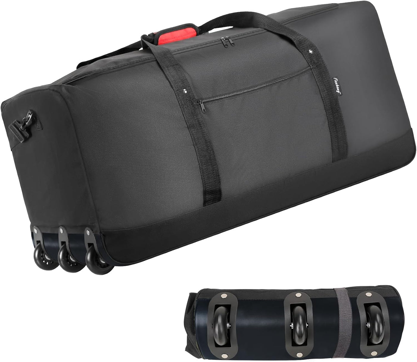Finnhomy Bolsa de Lona Rodante Plegable de 120L con 3 Ruedas, Bolsa...