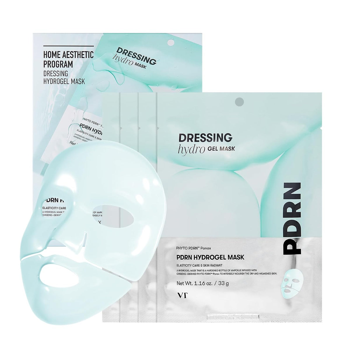 VT COSMETICS PDRN Hydrogel Mask, 4ea | Mascarilla nutritiva y rejuv...