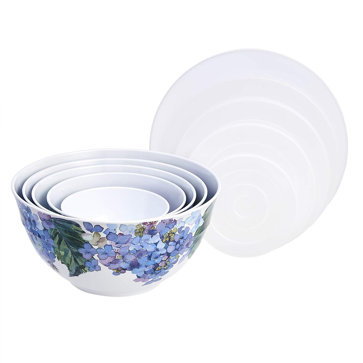 Amazon Basics Cuencos de melamina anidables para mezclar con tapa y...