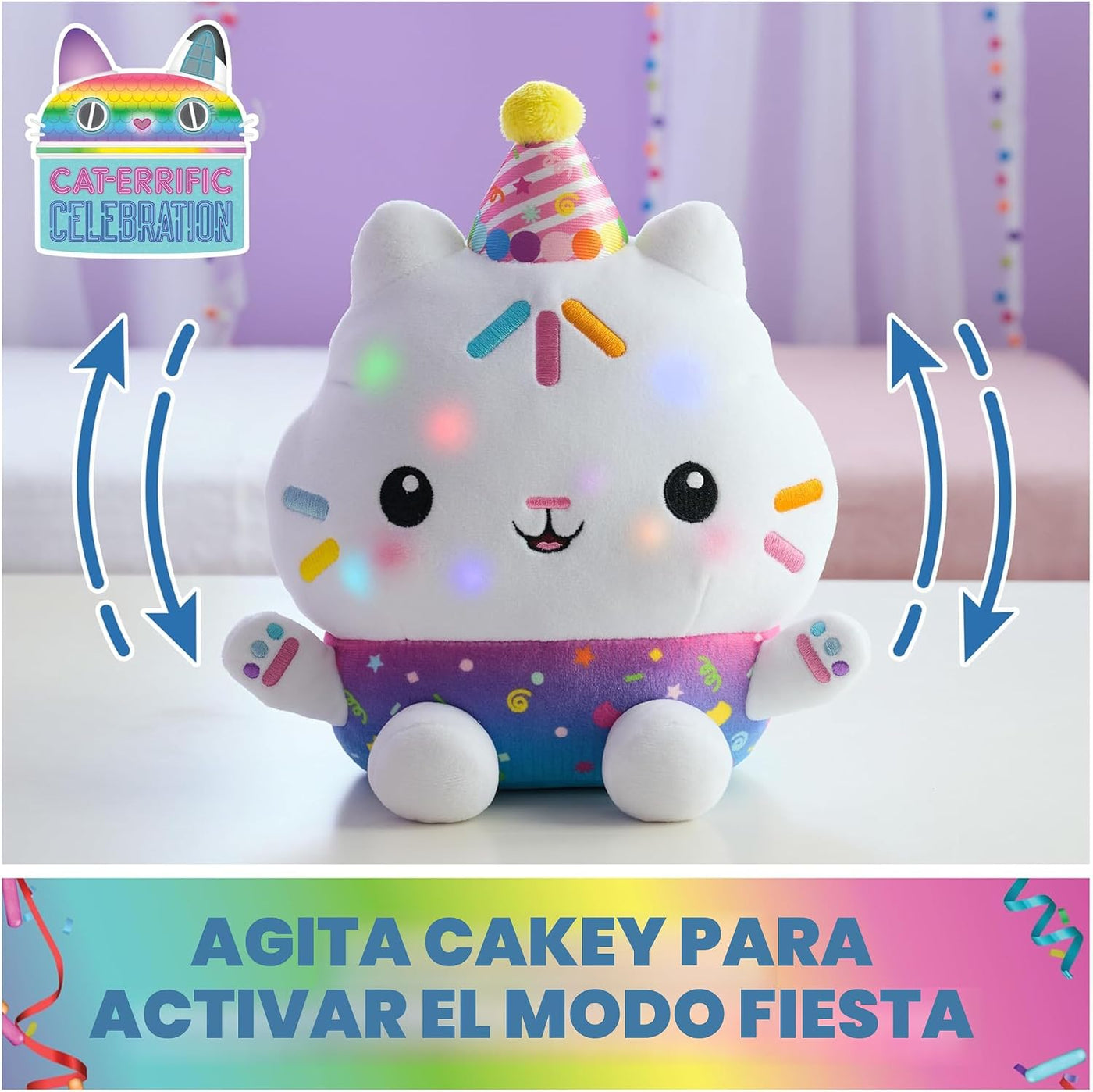 Gabby's Dollhouse Celebrations, Sprinkle Party Cakey Cat Plush...