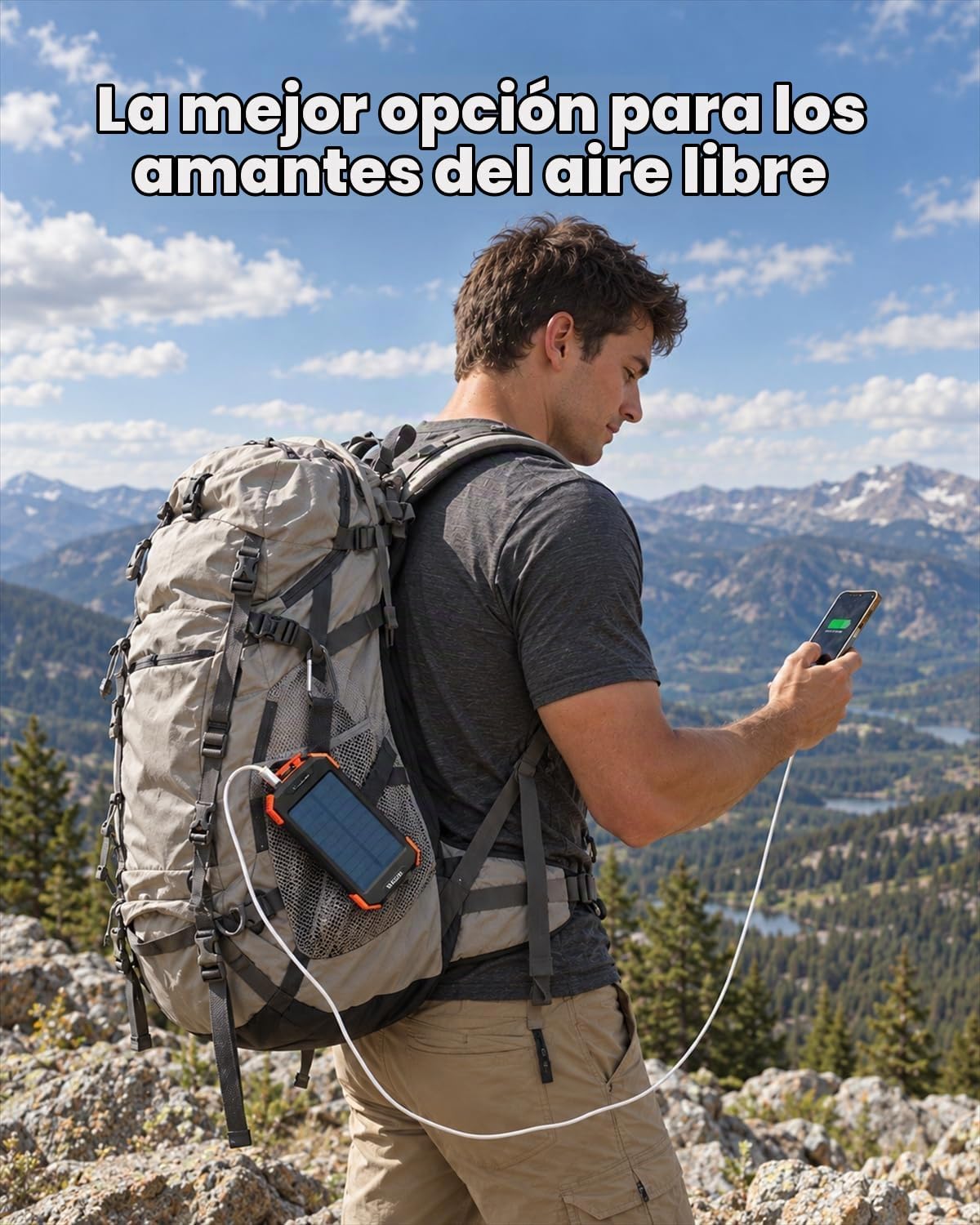 BLAVOR Solar Power Bank 10,000mAh Cargador inalámbrico portátil par...