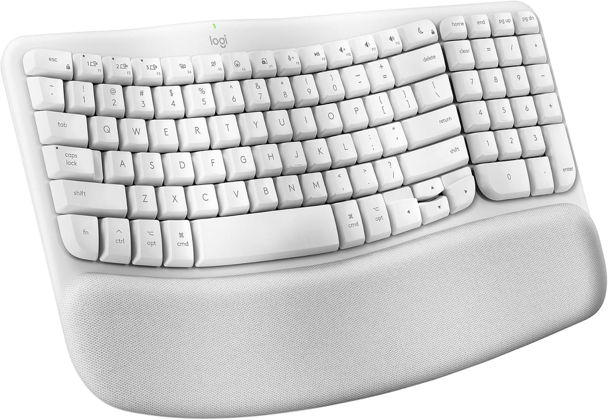 Logitech Wave Keys - Teclado ergonómico inalámbrico Bluetooth para...