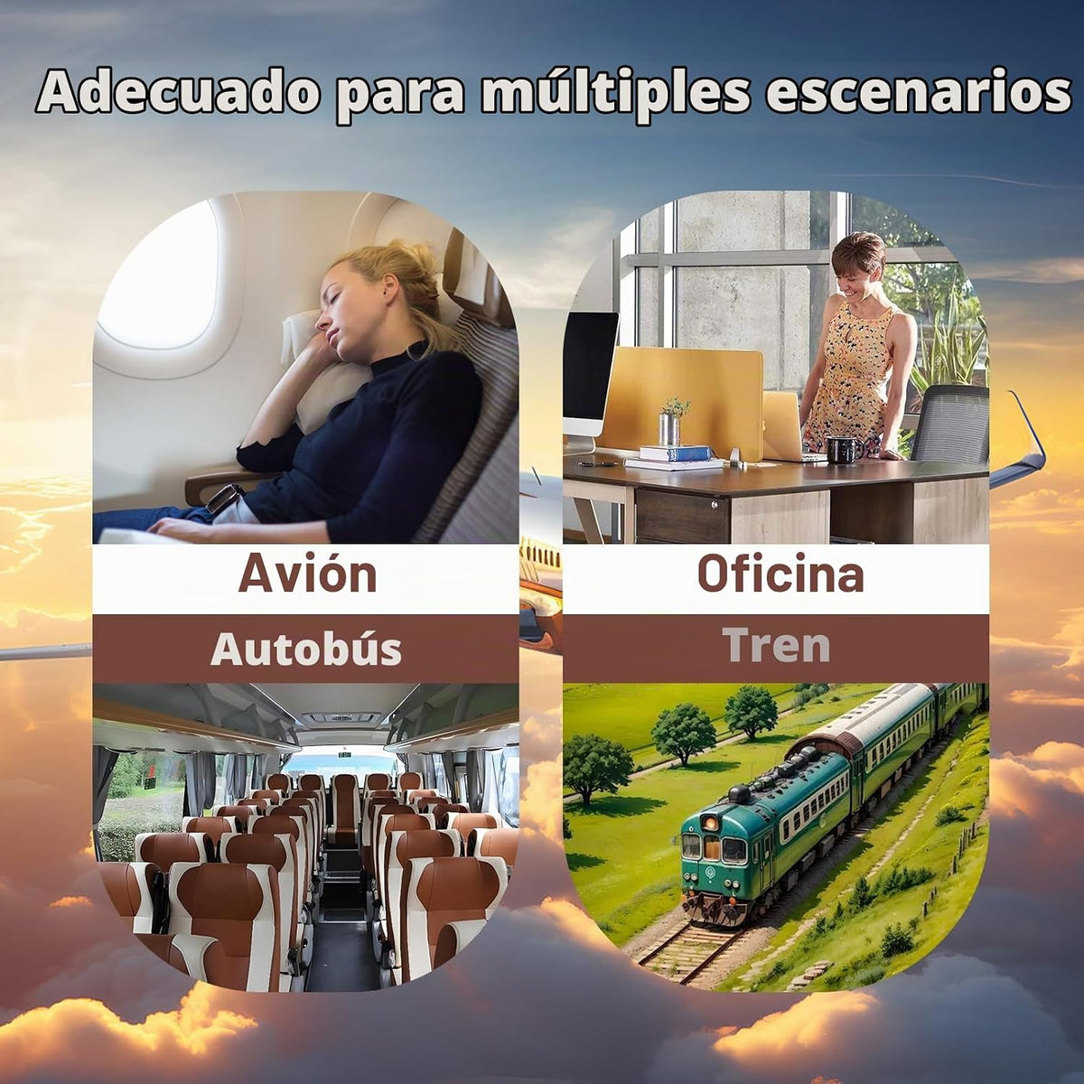 Hamaca para pies de avión, reposapiés sin colapso para viajes en av...