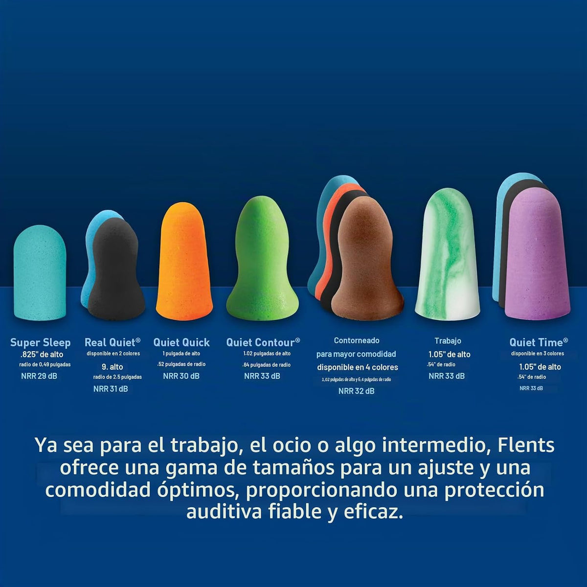 Flents Protechs Contorneado para los oídos Comfort NRR 32, 10 pares...