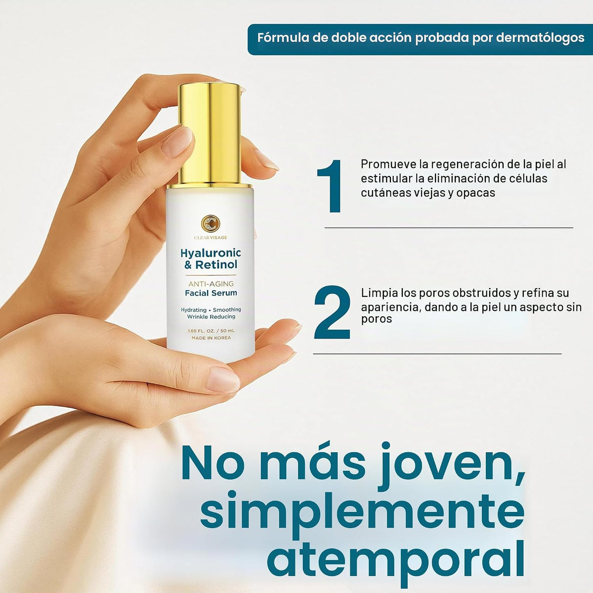 Clear Visage Suero de ácido hialurónico para cara con retinol \u201...