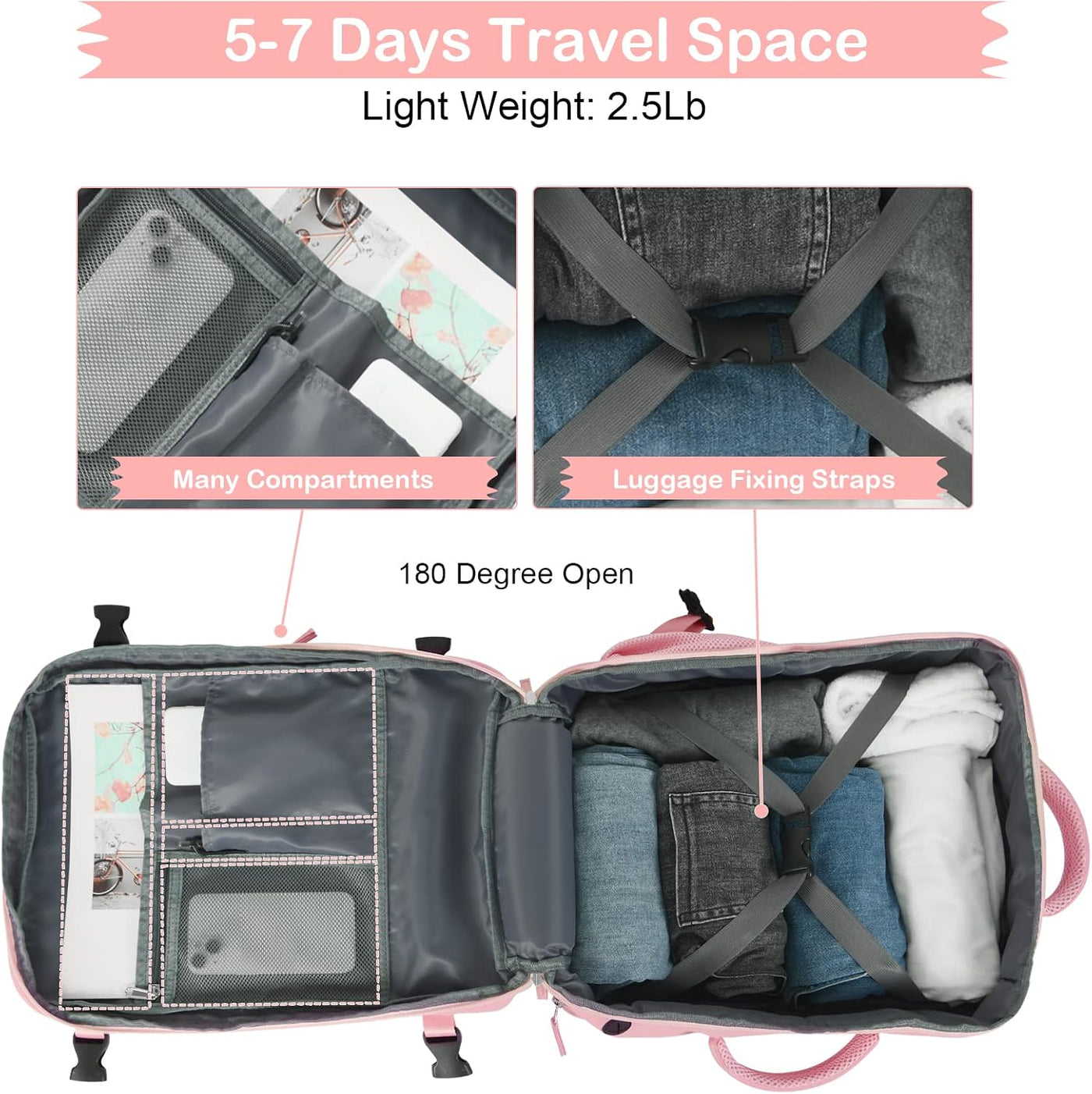 Hanples Mochila de viaje para mujer, mochila impermeable para lapto...