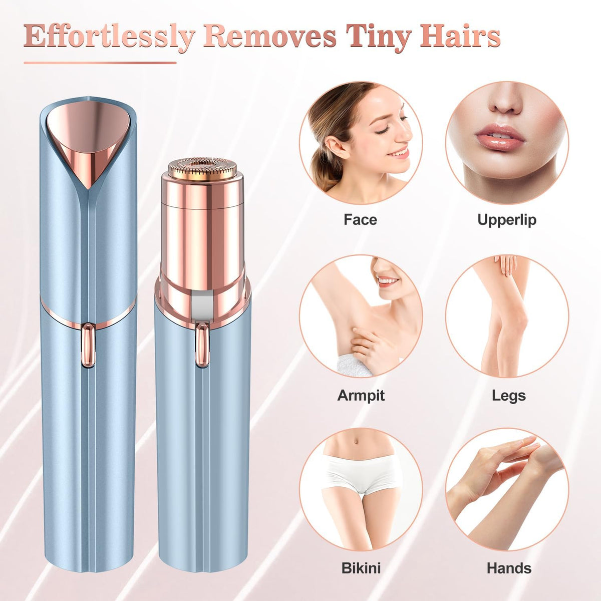 Vexloria Removedor de vello facial para mujeres, recargable por USB...