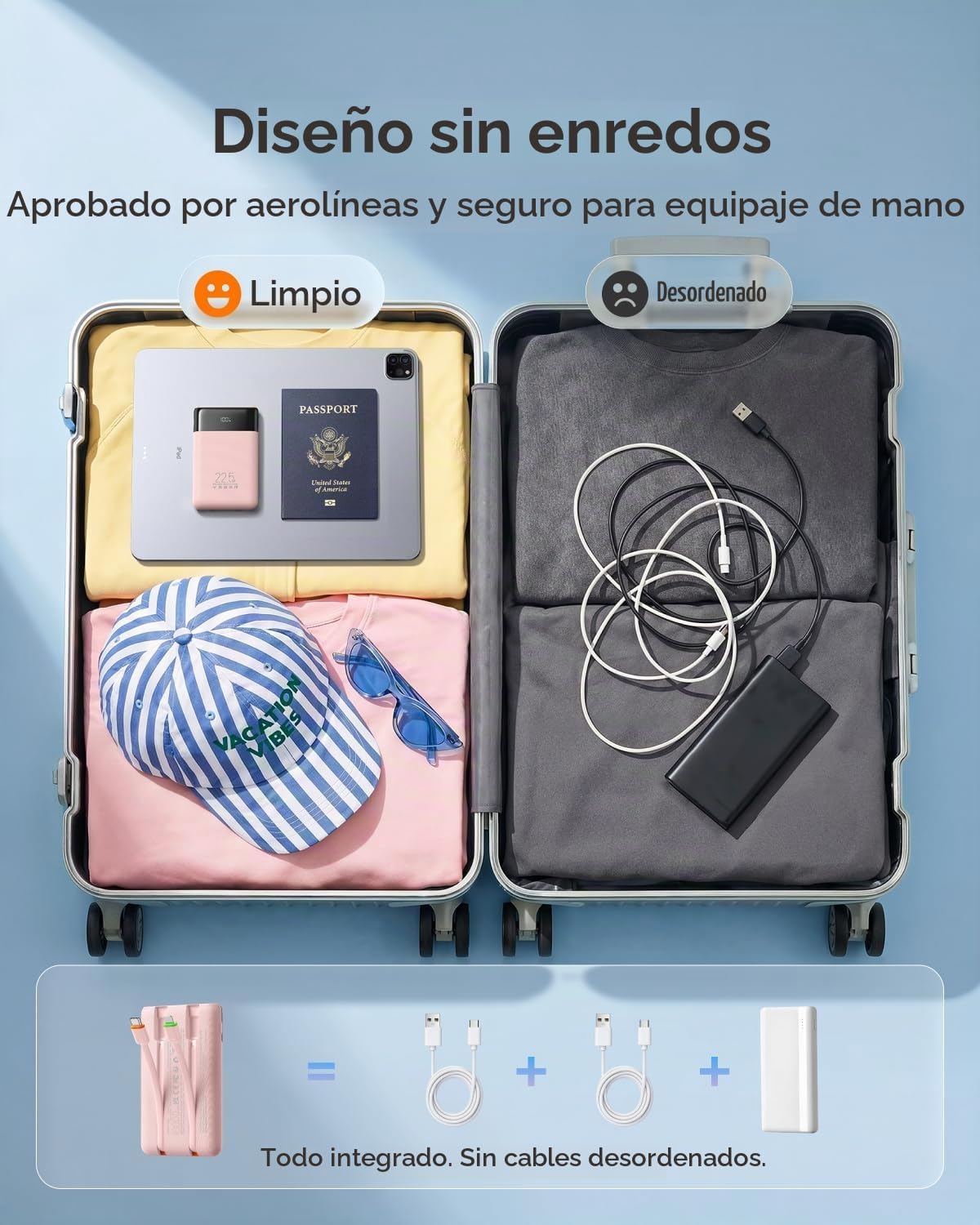 VEGER Cargador portátil de carga rápida de 10000mAh 22.5W con cable...