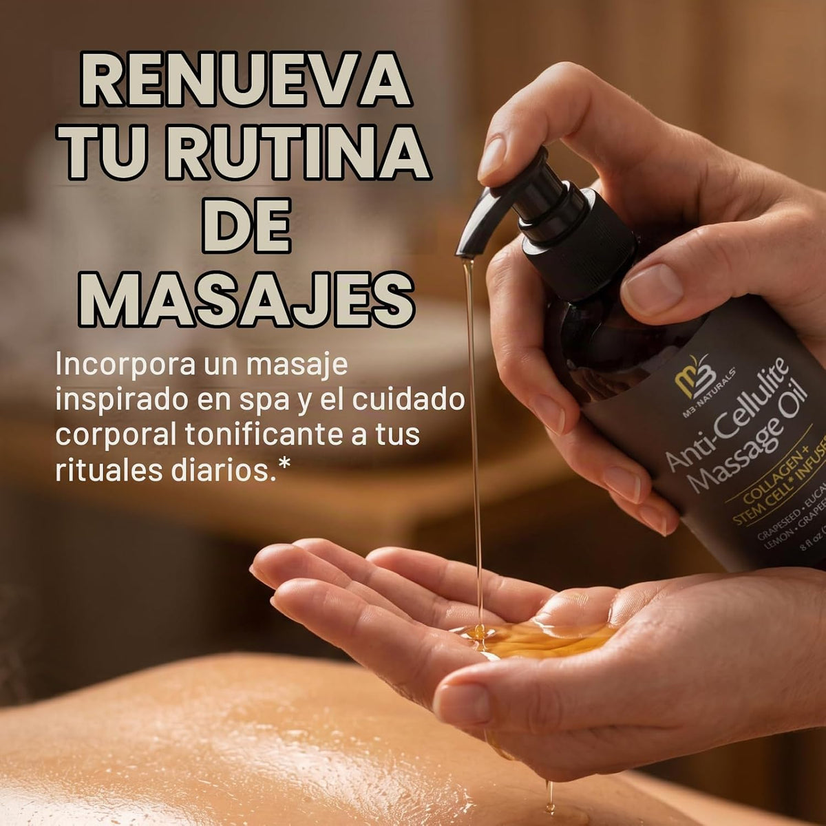 Kit de cepillo corporal de silicona y aceite de masaje anticelulíti...