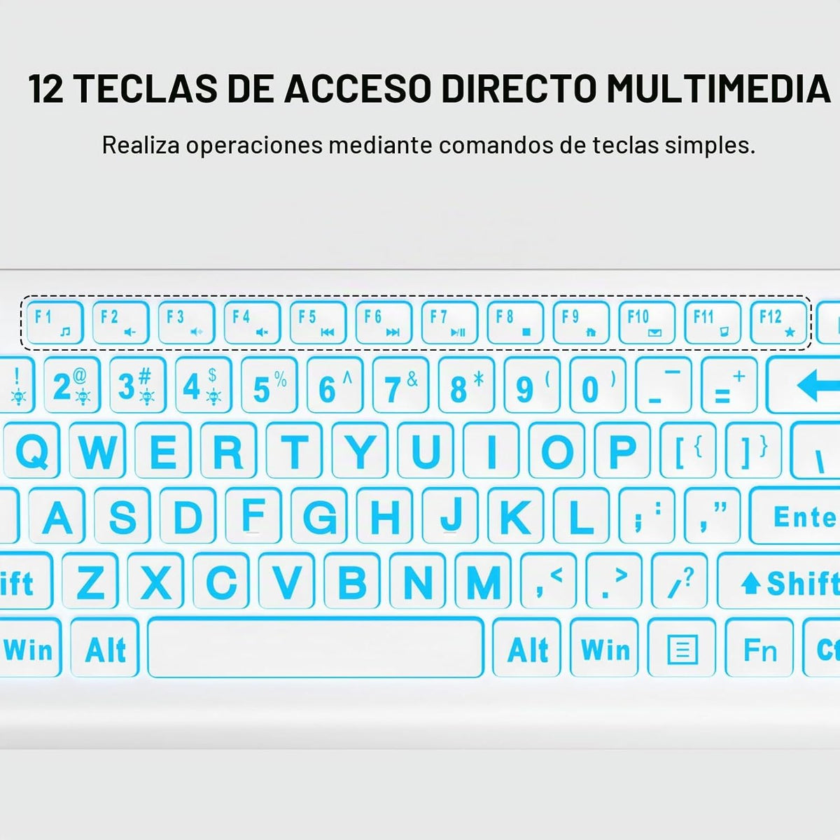 SABLUTE Teclado retroiluminado de impresión grande, teclados de com...