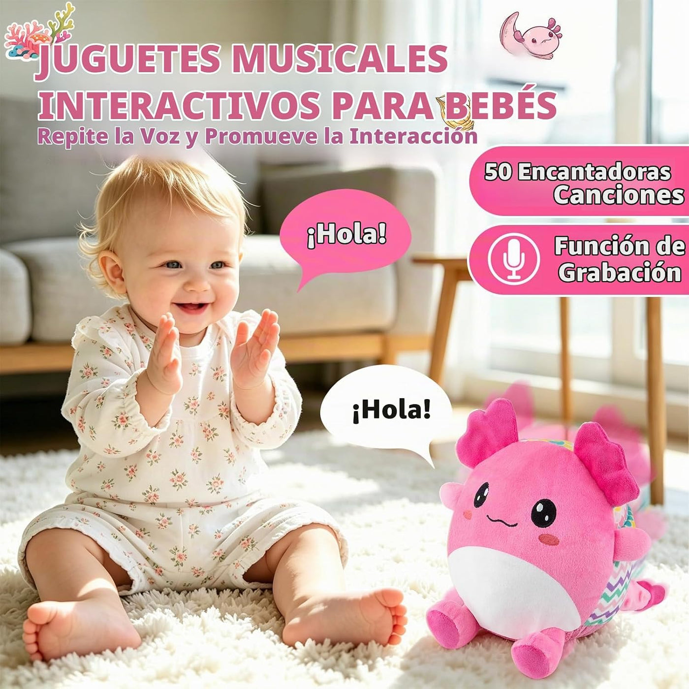 Juguetes para niñas de 1 año, juguete interactivo para bebés de 6 a...