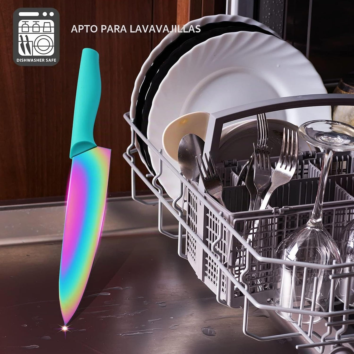 Marco Almond KYA37 - Juego de cuchillos de cocina, 12 piezas, acero...