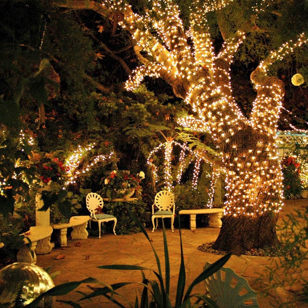 VTECHOLOGY 66 pies 200 LED blanco cálido árbol de Navidad luces cad...